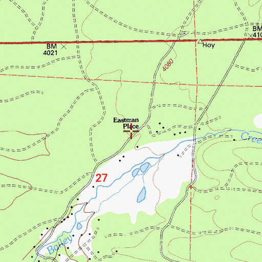 Topographic Map of Eastman Place, CA