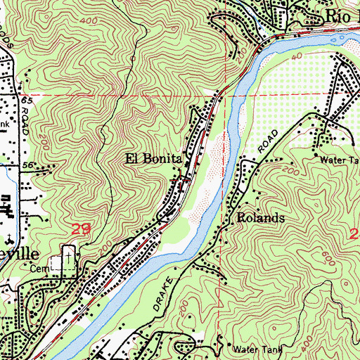 Topographic Map of El Bonita, CA