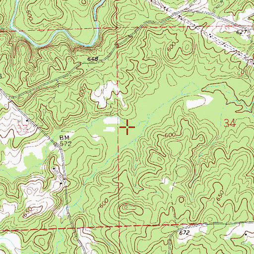 Topographic Map of Beulah Division, AL
