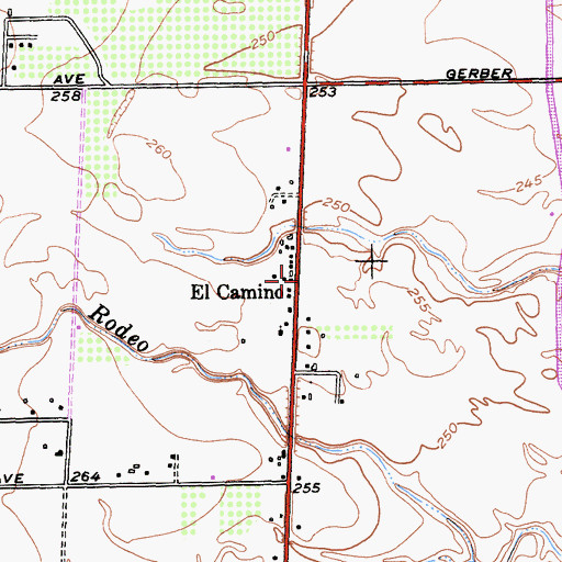 Topographic Map of El Camino, CA