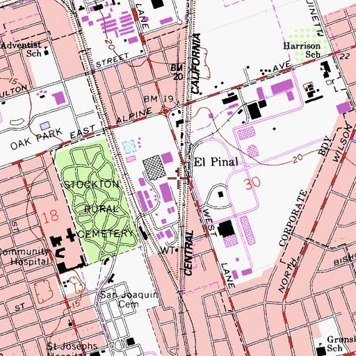 Topographic Map of El Pinal, CA