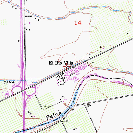 Topographic Map of El Rio Villa, CA