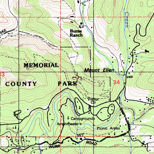 Topographic Map of Mount Ellen, CA