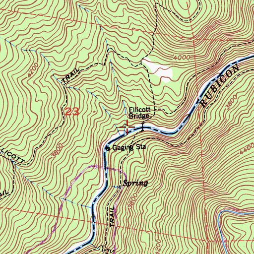 Topographic Map of Ellicott Bridge, CA