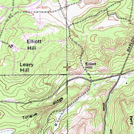Topographic Map of Elliot Hill, CA