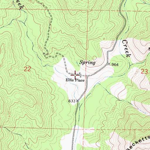 Topographic Map of Ellis Place, CA
