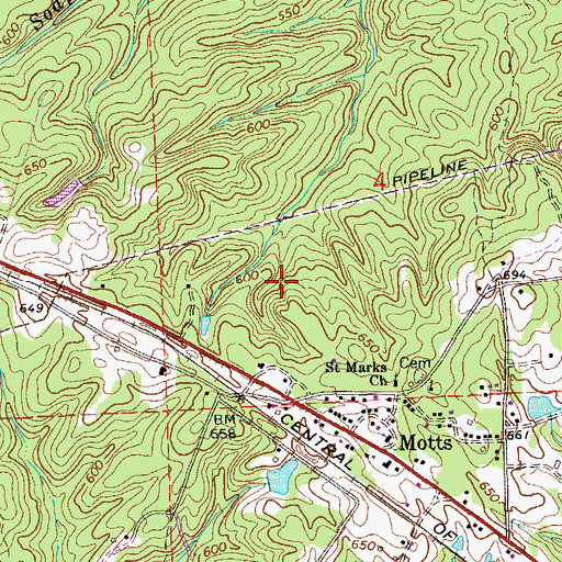 Topographic Map of Smiths Station Division, AL