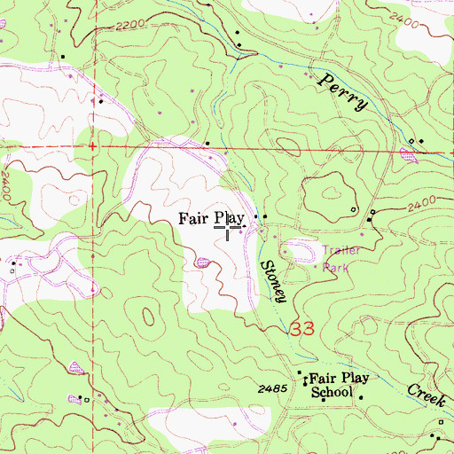 Topographic Map of Fair Play, CA
