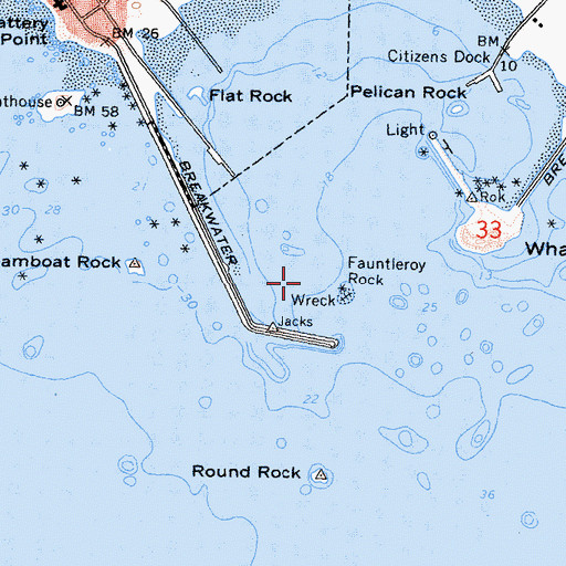 Topographic Map of Fauntleroy Rock, CA