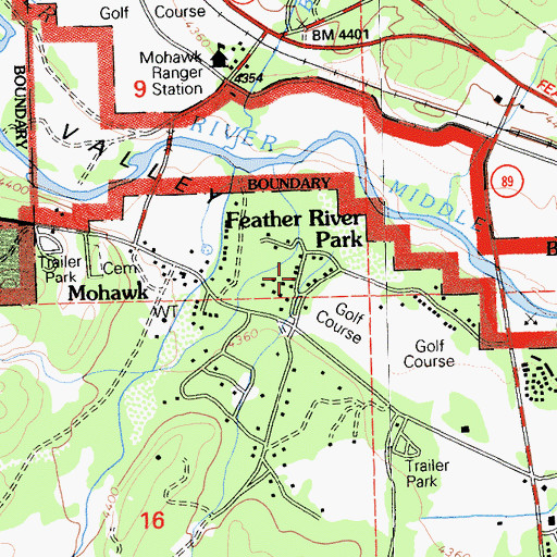 Topographic Map of Feather River Park, CA