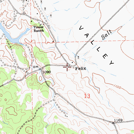 Topographic Map of Felix, CA