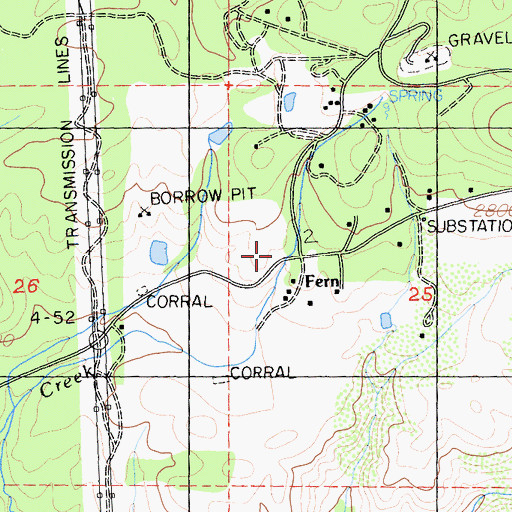 Topographic Map of Fern, CA