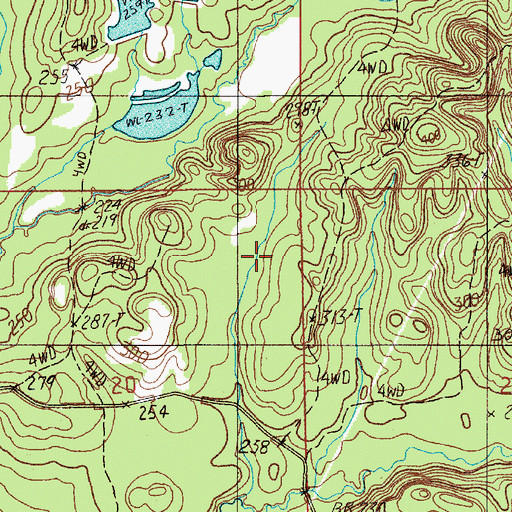 Topographic Map of Mosses Division, AL