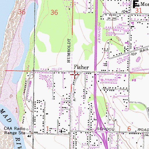 Topographic Map of Fisher, CA