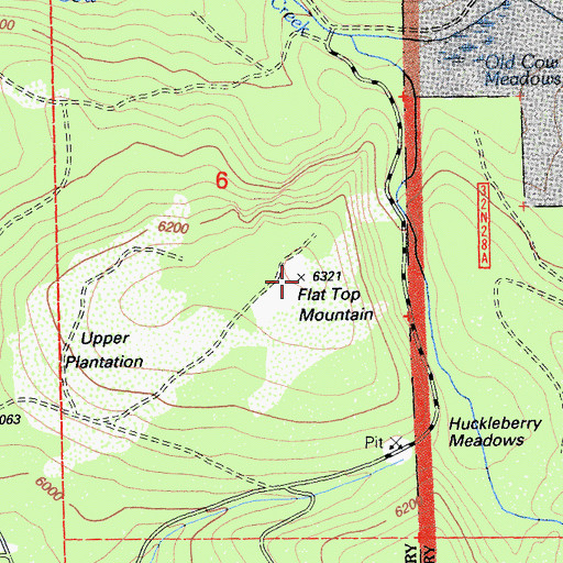 Topographic Map of Flat Top, CA