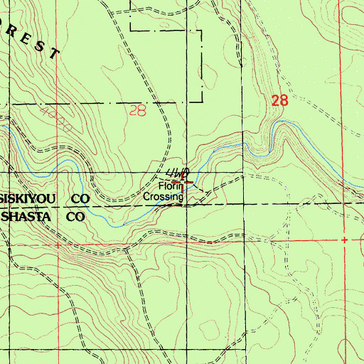 Topographic Map of Florin Crossing, CA