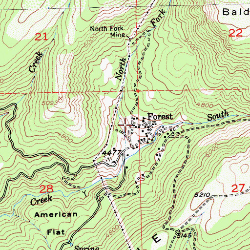 Topographic Map of Forest, CA