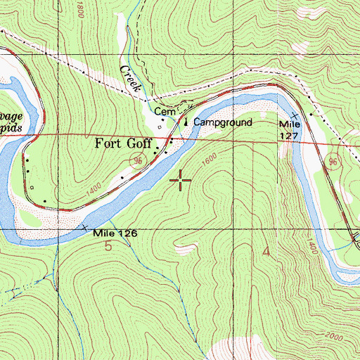 Topographic Map of Fort Goff, CA