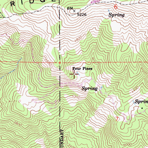 Topographic Map of Four Pines, CA