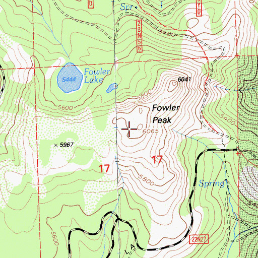 Topographic Map of Fowler Peak, CA