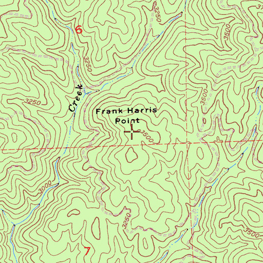 Topographic Map of Frank Harris Point, CA
