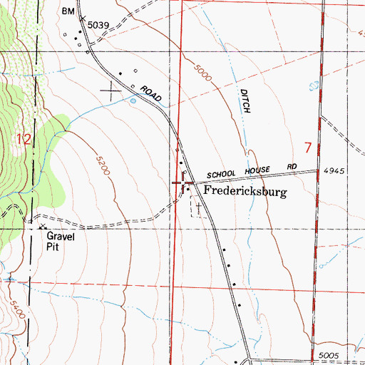 Topographic Map of Fredericksburg, CA