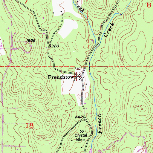 Topographic Map of Frenchtown, CA