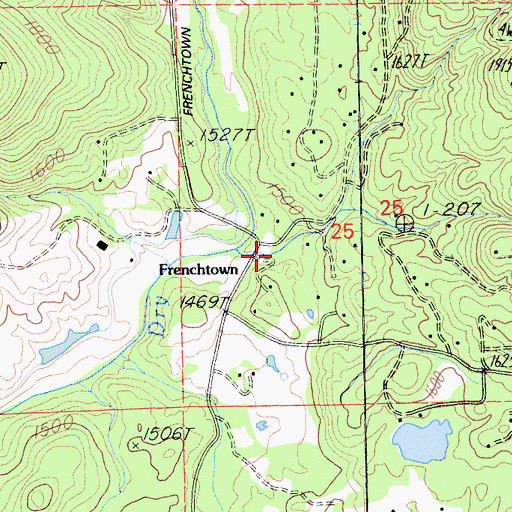 Topographic Map of Frenchtown, CA