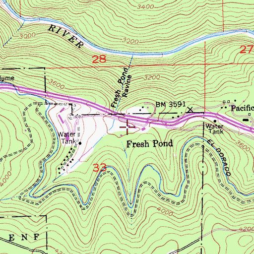 Topographic Map of Fresh Pond, CA