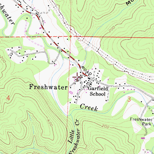 Topographic Map of Freshwater, CA