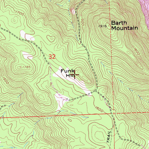 Topographic Map of Funk Hill, CA