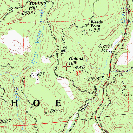 Topographic Map of Galena Hill, CA