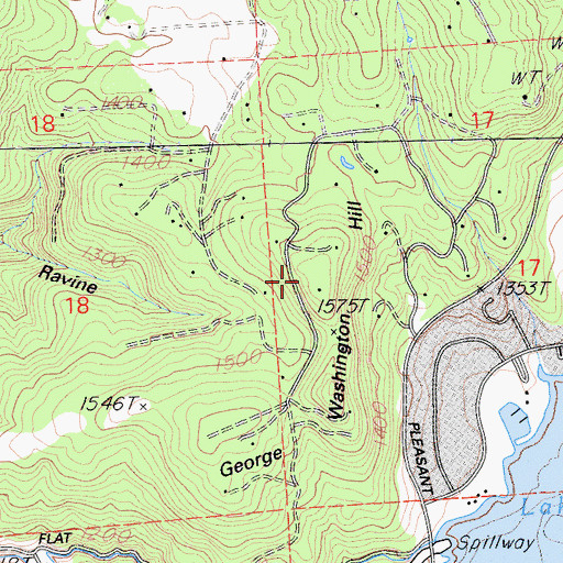 Topographic Map of George Washington Hill, CA