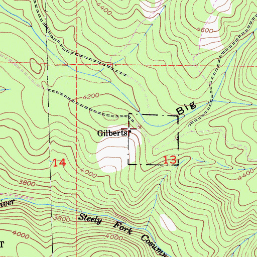 Topographic Map of Gilberts, CA