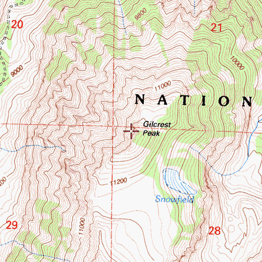 Topographic Map of Gilcrest Peak, CA