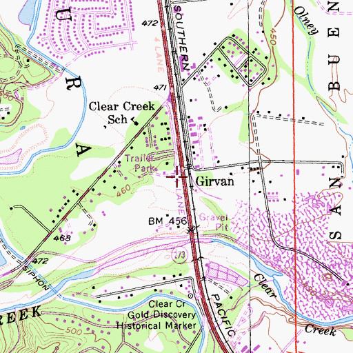 Topographic Map of Girvan, CA