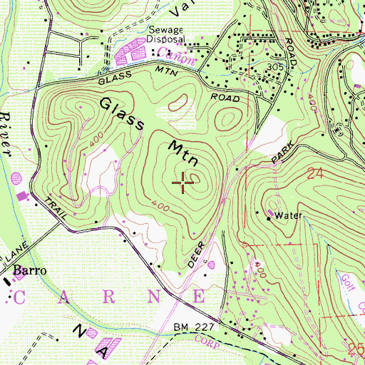 Topographic Map of Glass Mountain, CA