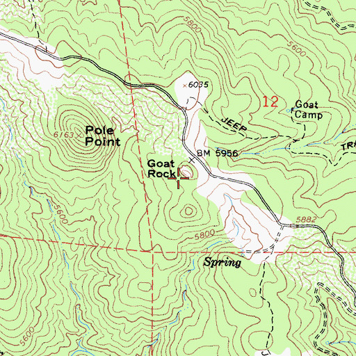 Topographic Map of Goat Rock, CA