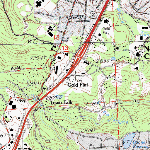 Topographic Map of Gold Flat, CA