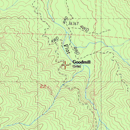 Topographic Map of Goodmill, CA