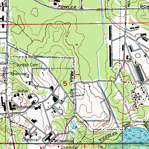 Topographic Map of Redstone Arsenal Division, AL