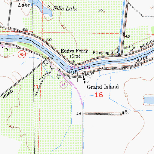 Topographic Map of Grand Island, CA