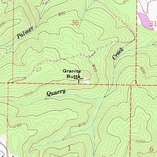 Topographic Map of Granite Butte, CA