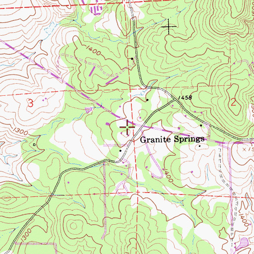 Topographic Map of Granite Springs, CA