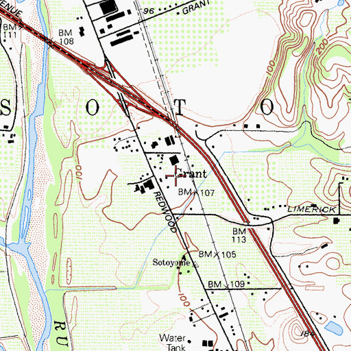 Topographic Map of Grant, CA