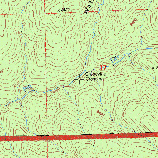 Topographic Map of Grapevine Crossing, CA