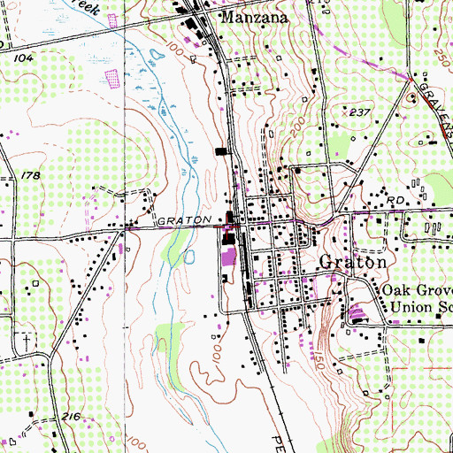 Topographic Map of Graton, CA