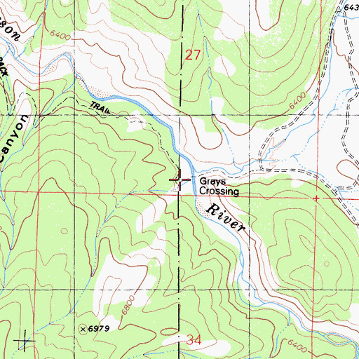 Topographic Map of Grays Crossing, CA