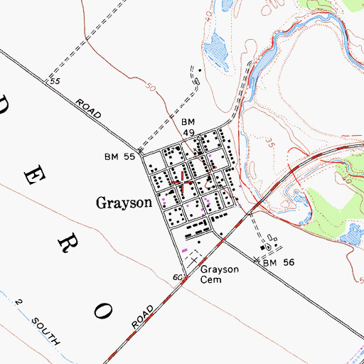 Topographic Map of Grayson, CA