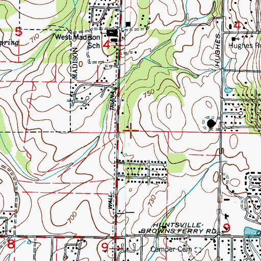 Topographic Map of Madison Division, AL